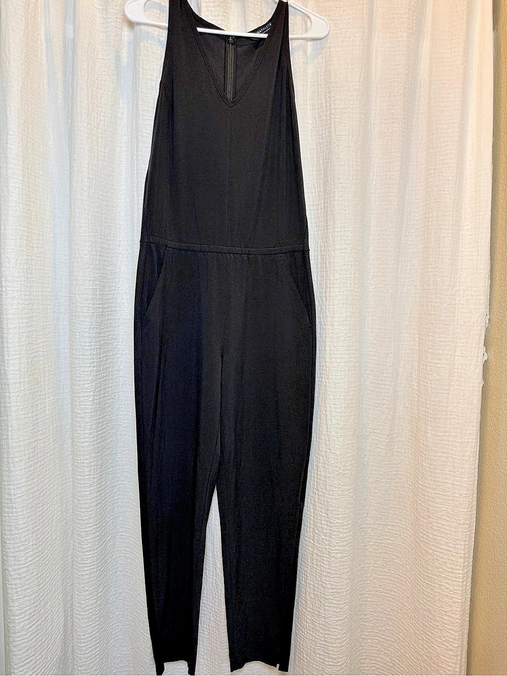 Athleta Black Brooklyn Sleeveless Zip-Front Jumpsuit